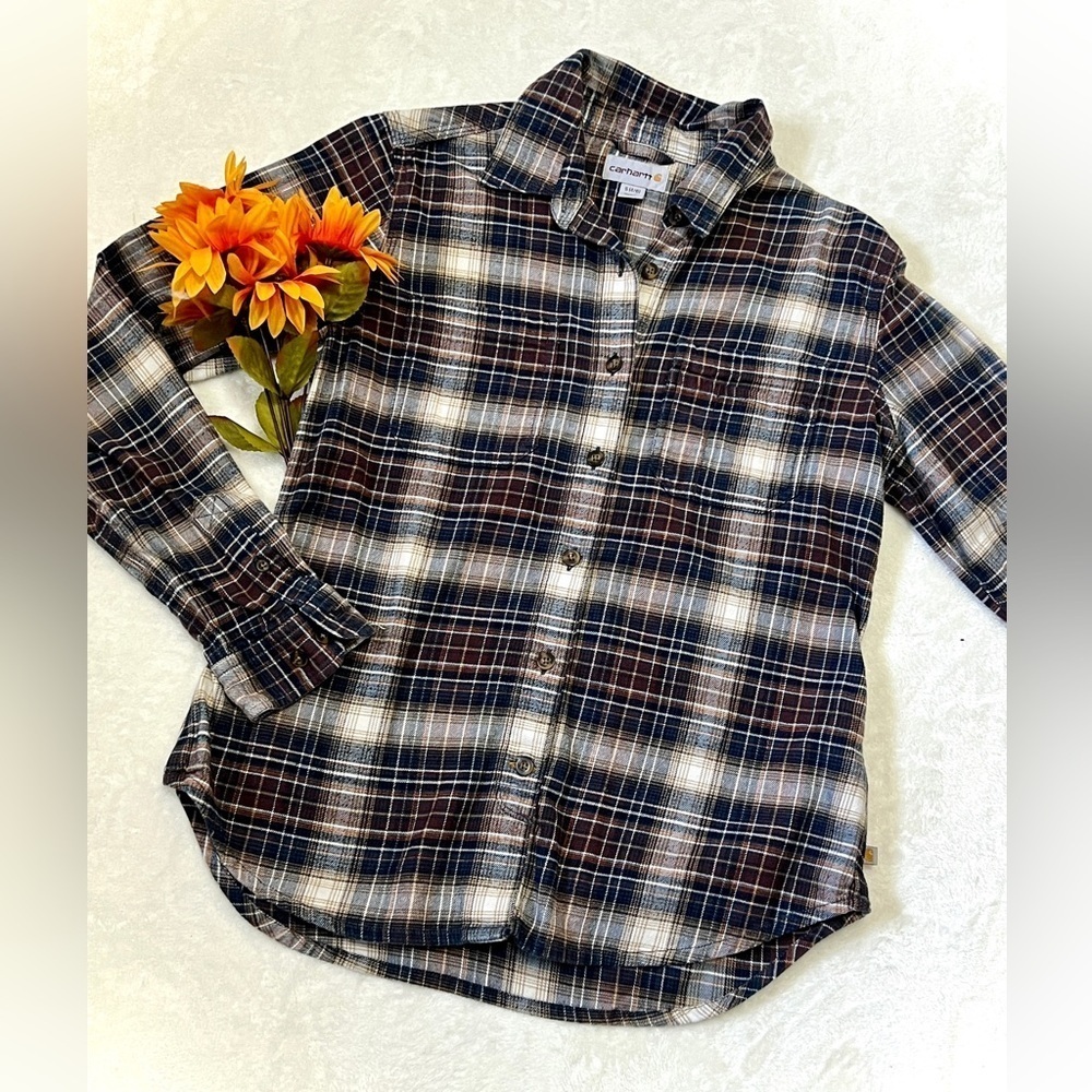 Carhartt Women's Button-Down Plaid Flannel - Small